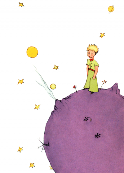 Der kleine Prinz auf seinem Planeten, dem Asteroid B 612